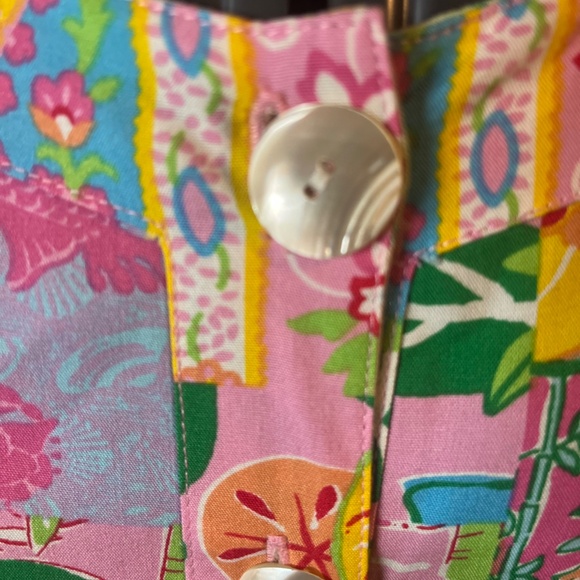 vintage Palm Key tropical print blouse or lightweight jacket, size Small - Picture 4 of 7